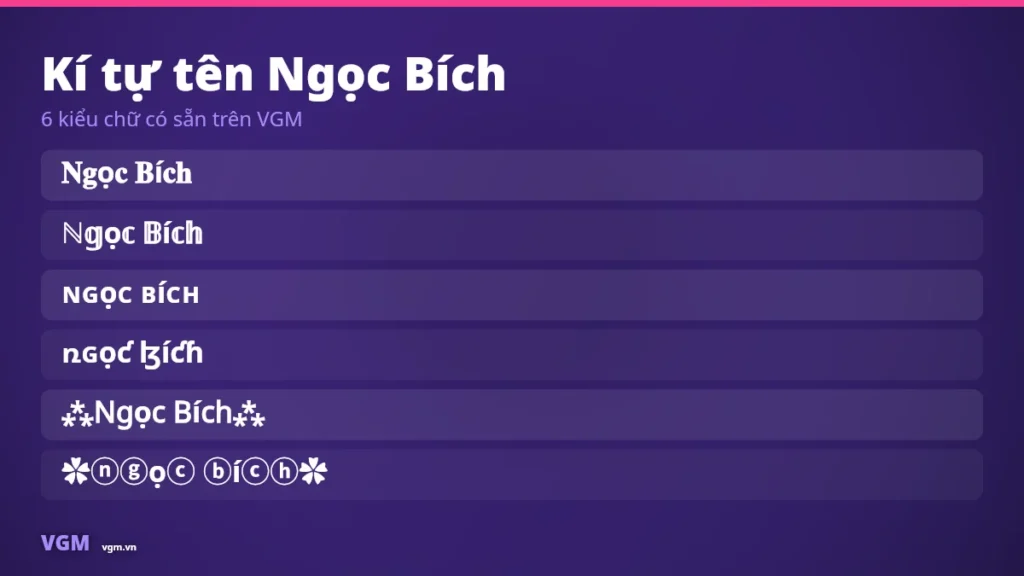 Tên Ngọc Bích Kí Tự Đặc Biệt – Nickname Đẹp, Ý Nghĩa