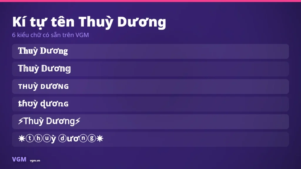 Tên Thuỳ Dương Kí Tự Đặc Biệt – Nickname Đẹp, Ý Nghĩa