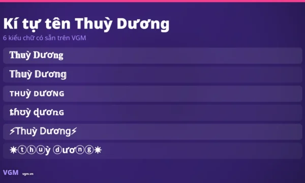 Tên Thuỳ Dương Kí Tự Đặc Biệt – Nickname Đẹp, Ý Nghĩa