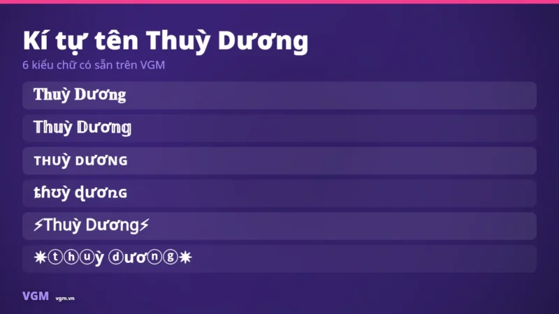Tên Thuỳ Dương Kí Tự Đặc Biệt – Nickname Đẹp, Ý Nghĩa