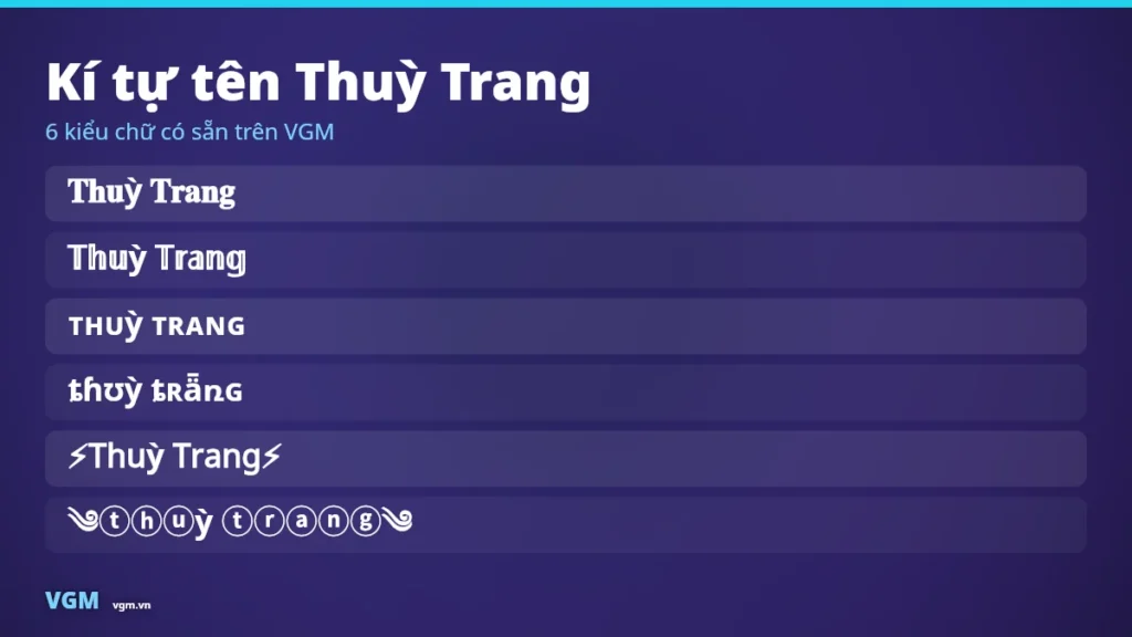 Tên Thuỳ Trang Kí Tự Đặc Biệt – Nickname Đẹp, Ý Nghĩa