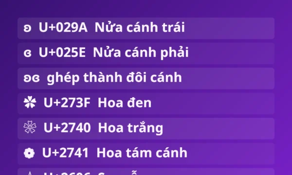 Kí Tự Con Bướm 🦋 – Ký Hiệu Bướm Copy 1 Chạm