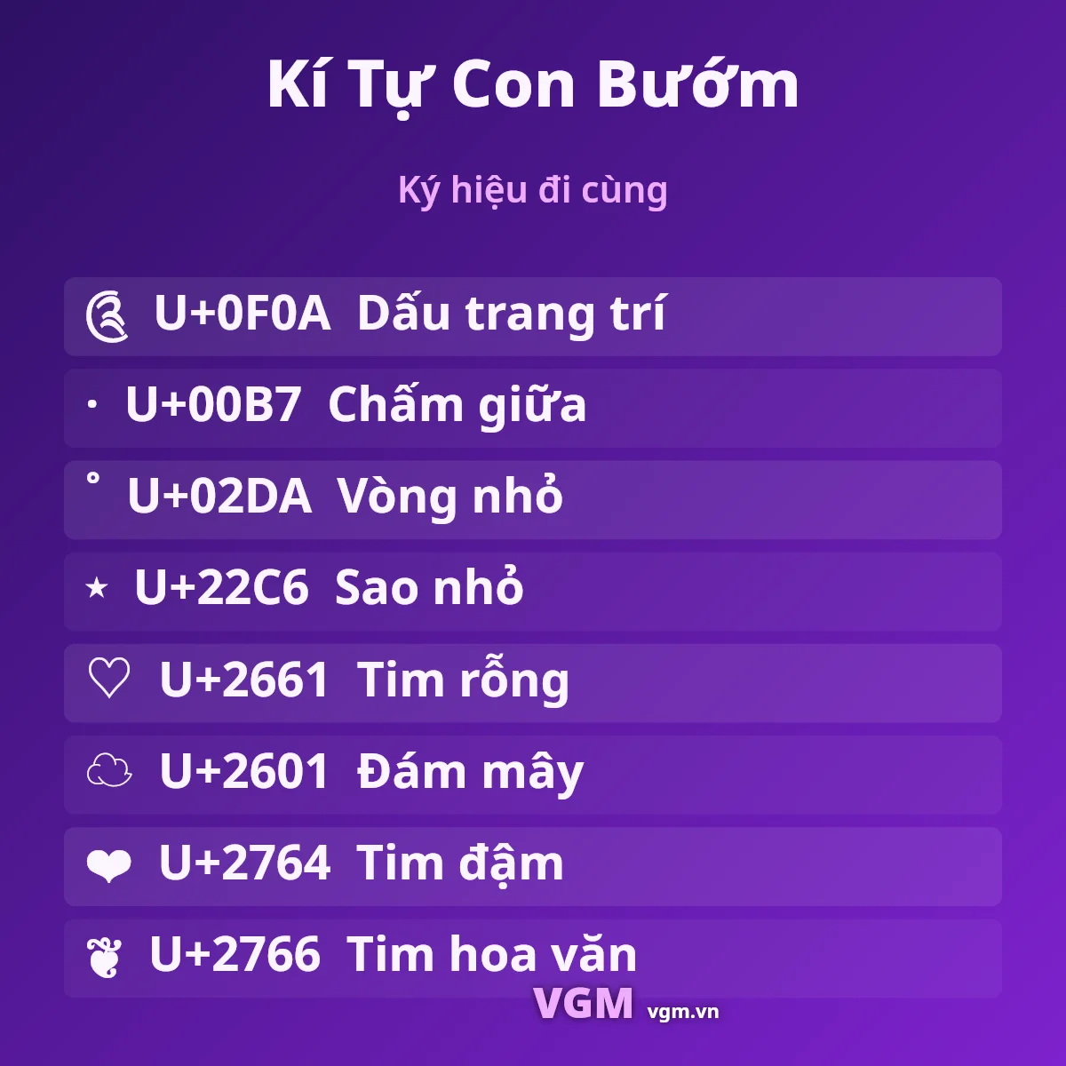 Kí Tự Con Bướm 🦋 – các ký hiệu đi cùng và mã U+