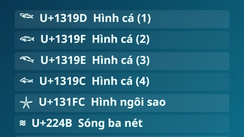 Kí Tự Con Cá 🐟 – Ký Hiệu Cá Copy 1 Chạm