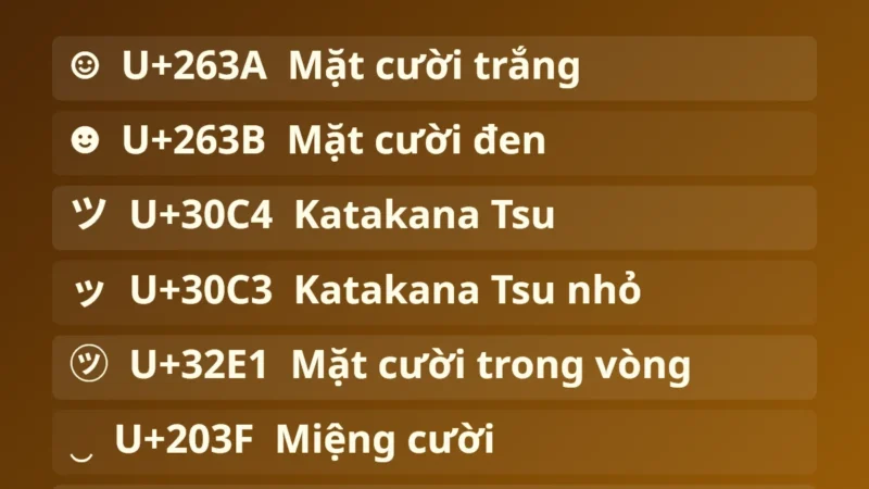 Kí Tự Mặt Cười ☺ – Ký Hiệu Mặt Cười Copy 1 Chạm