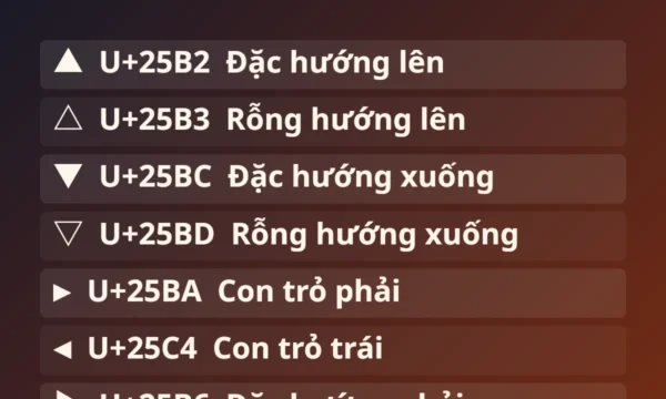 Kí Tự Tam Giác ▲ – Ký Hiệu Tam Giác Copy 1 Chạm